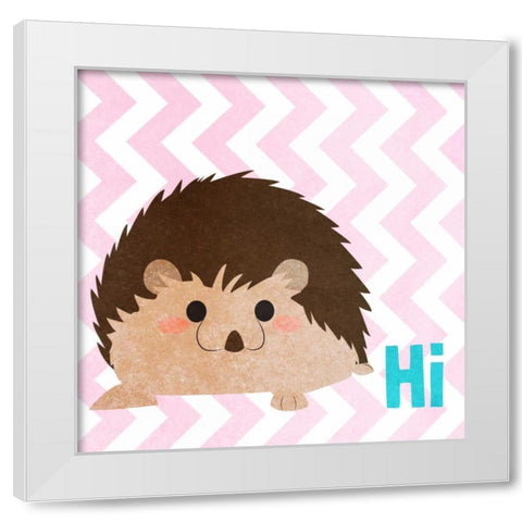 Woodland Greetings II White Modern Wood Framed Art Print by SD Graphics Studio