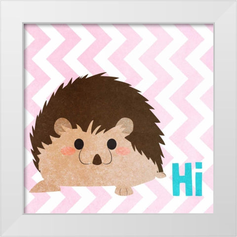 Woodland Greetings II White Modern Wood Framed Art Print by SD Graphics Studio