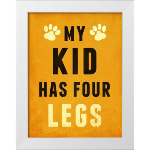 Paw Kids III White Modern Wood Framed Art Print by SD Graphics Studio