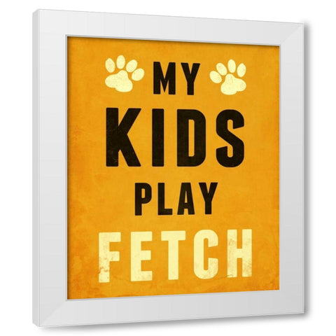 Paw Kids V White Modern Wood Framed Art Print by SD Graphics Studio