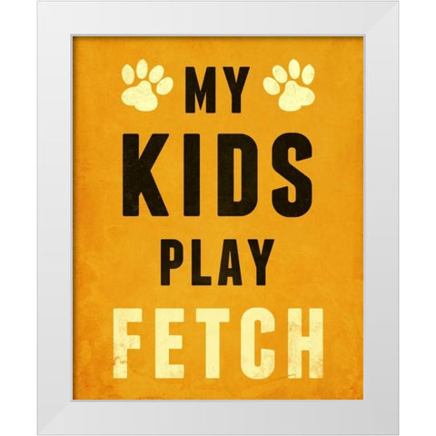 Paw Kids V White Modern Wood Framed Art Print by SD Graphics Studio