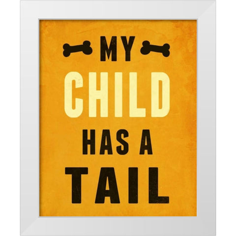 Paw Kids II White Modern Wood Framed Art Print by SD Graphics Studio