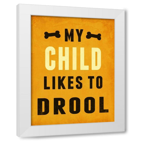 Paw Kids IV White Modern Wood Framed Art Print by SD Graphics Studio