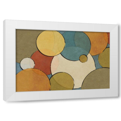 Circulos White Modern Wood Framed Art Print by Josefina