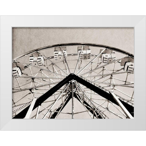 Ferris Wheel White Modern Wood Framed Art Print by Peck, Gail