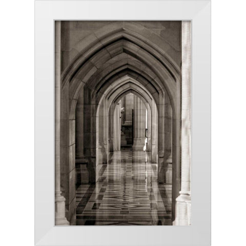 Hallway Reflections White Modern Wood Framed Art Print by Mansfield, Kathy