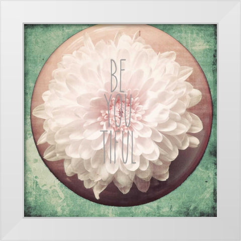 Be you Tiful Border White Modern Wood Framed Art Print by Peck, Gail