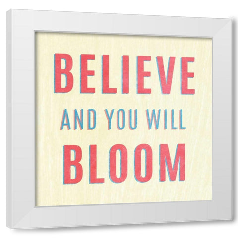 Imagine Believe Dream II White Modern Wood Framed Art Print by SD Graphics Studio