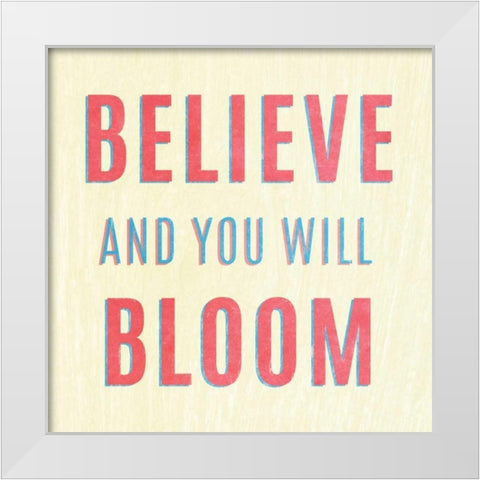 Imagine Believe Dream II White Modern Wood Framed Art Print by SD Graphics Studio