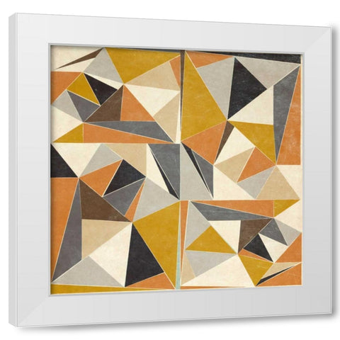 OMG Modern Triangles I White Modern Wood Framed Art Print by SD Graphics Studio