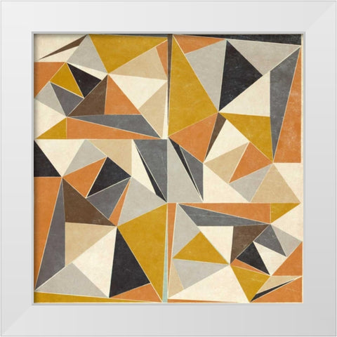 OMG Modern Triangles I White Modern Wood Framed Art Print by SD Graphics Studio