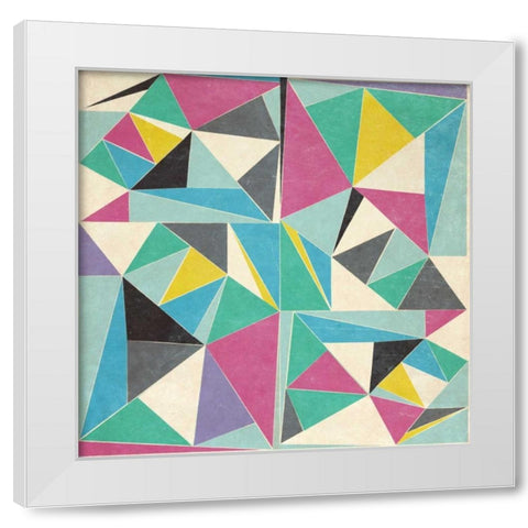OMG Triangles I White Modern Wood Framed Art Print by SD Graphics Studio