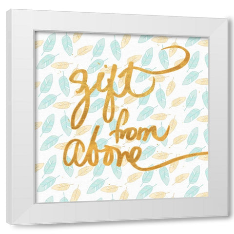 Gift From Above White Modern Wood Framed Art Print by SD Graphics Studio
