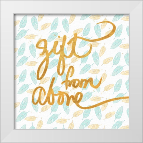 Gift From Above White Modern Wood Framed Art Print by SD Graphics Studio