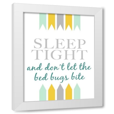 Woodsy Whimsy Sleep I White Modern Wood Framed Art Print by SD Graphics Studio