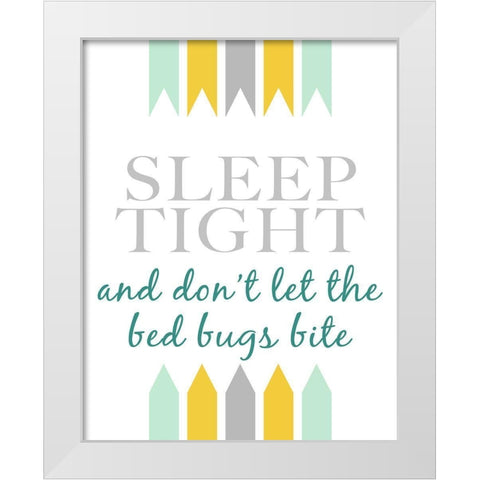 Woodsy Whimsy Sleep I White Modern Wood Framed Art Print by SD Graphics Studio