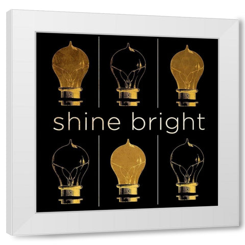 Shine and Illuminate I White Modern Wood Framed Art Print by SD Graphics Studio