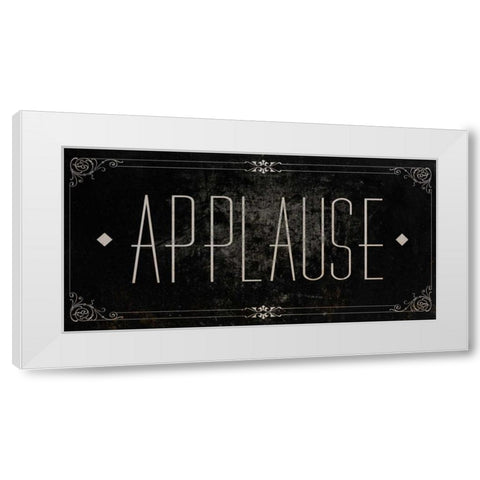 Silent Film Type I (Applause) White Modern Wood Framed Art Print by SD Graphics Studio