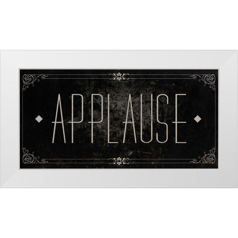 Silent Film Type I (Applause) White Modern Wood Framed Art Print by SD Graphics Studio