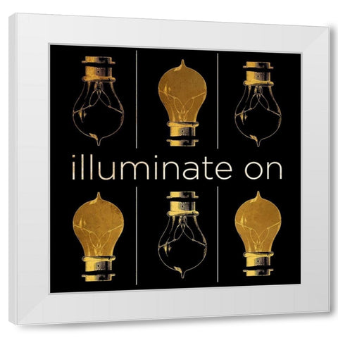 Shine and Illuminate II White Modern Wood Framed Art Print by SD Graphics Studio