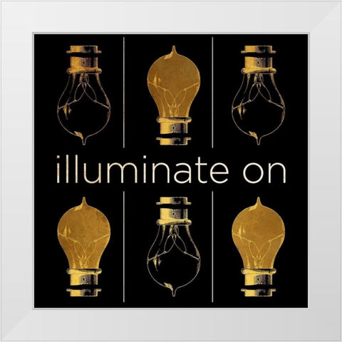 Shine and Illuminate II White Modern Wood Framed Art Print by SD Graphics Studio