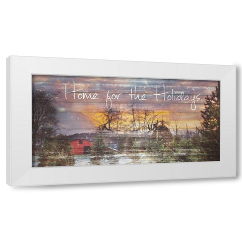 Home for the Holidays White Modern Wood Framed Art Print by Poynter, Kelly