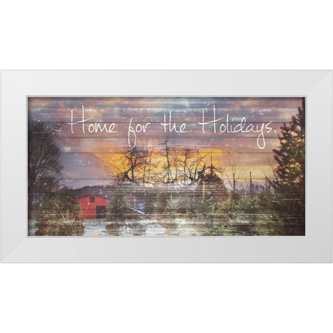 Home for the Holidays White Modern Wood Framed Art Print by Poynter, Kelly