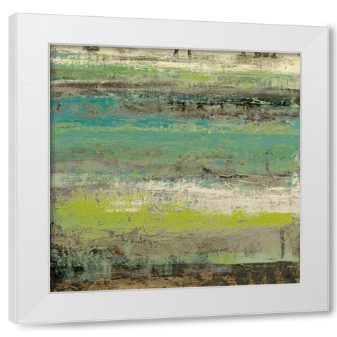 Origins Green I White Modern Wood Framed Art Print by Marcon, Michael