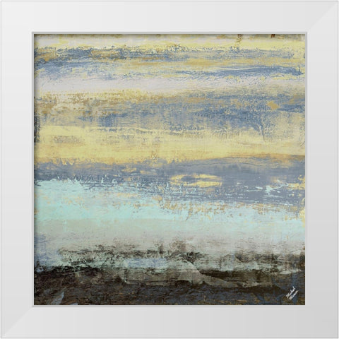 Origins Blue II White Modern Wood Framed Art Print by Marcon, Michael