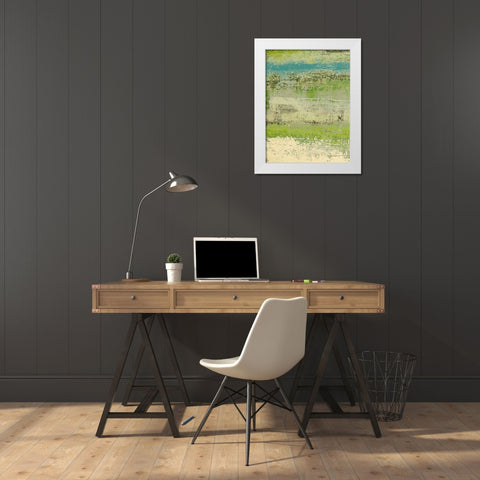Organic Green I White Modern Wood Framed Art Print by Marcon, Michael