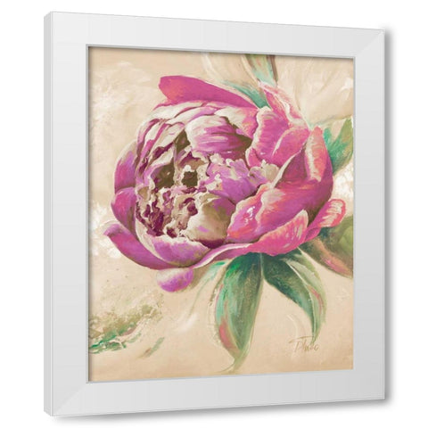 Beautiful Bouquet of Peonies in Pink II White Modern Wood Framed Art Print by Pinto, Patricia