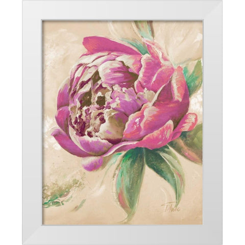 Beautiful Bouquet of Peonies in Pink II White Modern Wood Framed Art Print by Pinto, Patricia