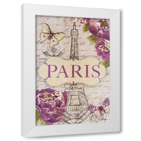 Beautiful Peonies in Paris White Modern Wood Framed Art Print by Pinto, Patricia