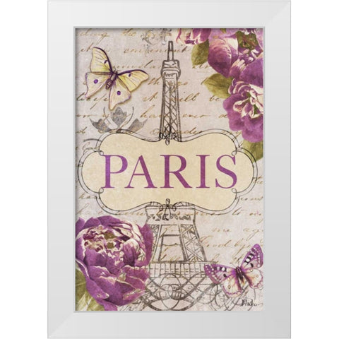 Beautiful Peonies in Paris White Modern Wood Framed Art Print by Pinto, Patricia