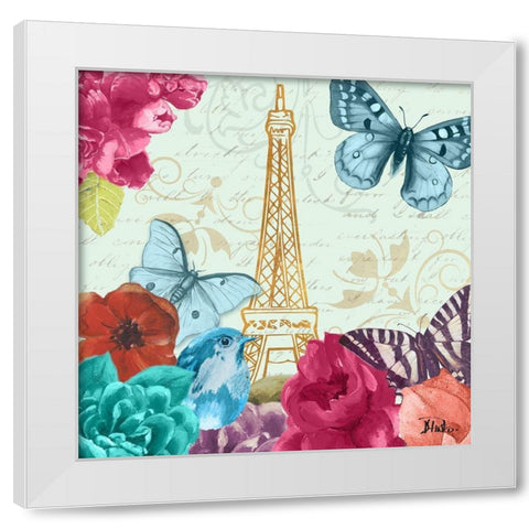 Belles Fleurs Ã  Paris I White Modern Wood Framed Art Print by Pinto, Patricia
