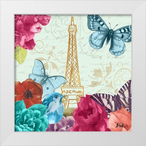 Belles Fleurs Ã  Paris I White Modern Wood Framed Art Print by Pinto, Patricia