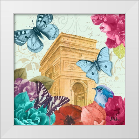 Belles Fleurs Ã  Paris II White Modern Wood Framed Art Print by Pinto, Patricia