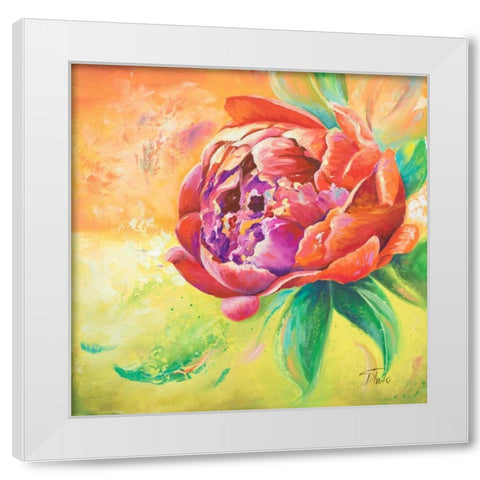 Beautiful Bouquet of Peonies II White Modern Wood Framed Art Print by Pinto, Patricia