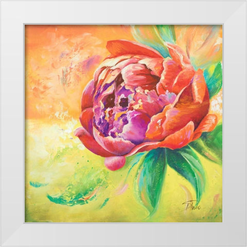 Beautiful Bouquet of Peonies II White Modern Wood Framed Art Print by Pinto, Patricia