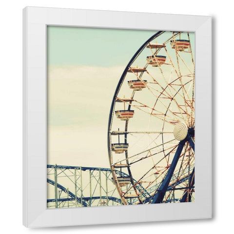 Retro Ferris White Modern Wood Framed Art Print by Peck, Gail