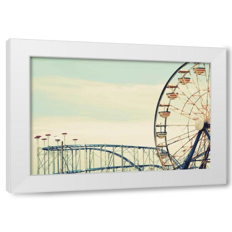 Retro Ferris White Modern Wood Framed Art Print by Peck, Gail