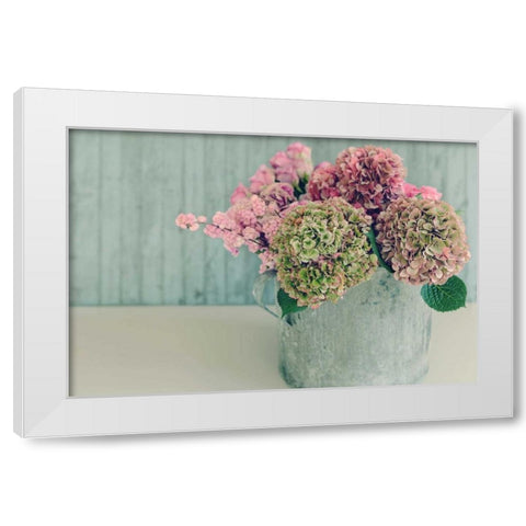 Blossoming Water Can White Modern Wood Framed Art Print by Gardner, Sarah