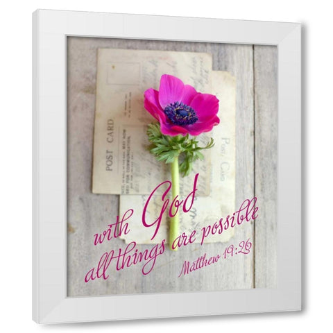 All things are Possible White Modern Wood Framed Art Print by Gardner, Sarah
