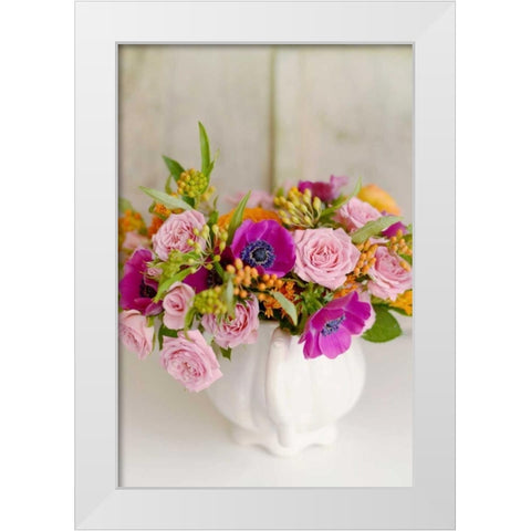 Radiant Bouquet White Modern Wood Framed Art Print by Gardner, Sarah