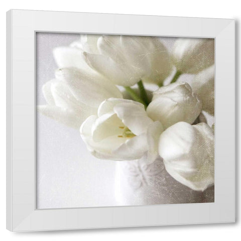 Vanishing in the White Elegance Square White Modern Wood Framed Art Print by Gardner, Sarah