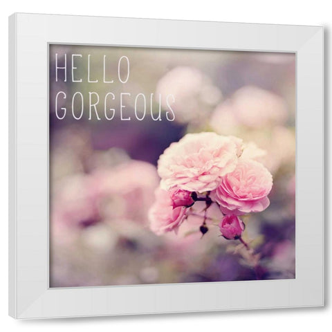 Hello Gorgeous White Modern Wood Framed Art Print by Gardner, Sarah