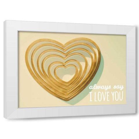 Always Say Gold White Modern Wood Framed Art Print by Peck, Gail
