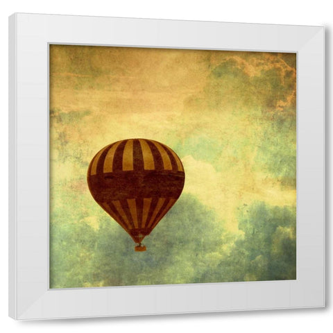 Air Balloon Ride White Modern Wood Framed Art Print by Peck, Gail