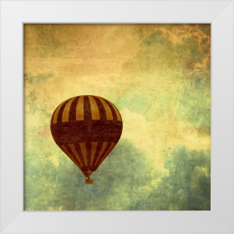 Air Balloon Ride White Modern Wood Framed Art Print by Peck, Gail