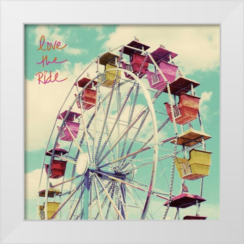 Love the Ride White Modern Wood Framed Art Print by Saghini, Lisa Hill